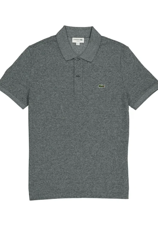 Lacoste Slim Fit polo, zwart met wit melange, Eclipse Jaspe