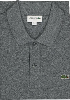 Lacoste Slim Fit polo, zwart met wit melange, Eclipse Jaspe