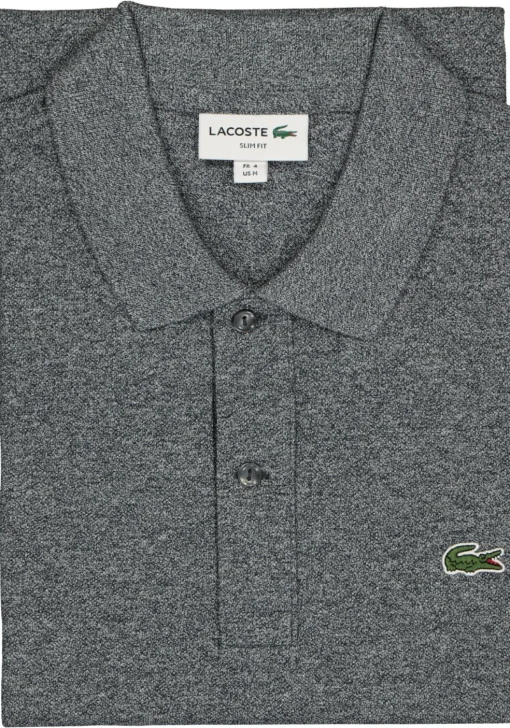 Lacoste Slim Fit polo, zwart met wit melange, Eclipse Jaspe
