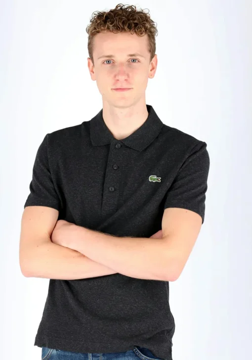 Lacoste Sport polo slim fit, ultra lightweight knit, antraciet grijs