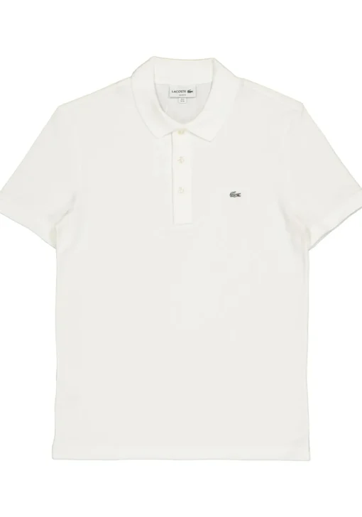 Lacoste stretch slim fit polo, heren polo extra getailleerd, wit