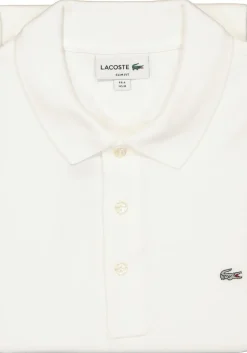 Lacoste stretch slim fit polo, heren polo extra getailleerd, wit