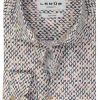 Ledub modern fit overhemd, popeline, bruin met wit en beige dessin