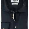 Ledub modern fit overhemd, popeline, donkerblauw
