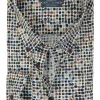 Ledub modern fit overhemd, popeline, middenbruin dessin