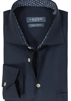 Ledub modern fit overhemd, popeline, paarsblauw
