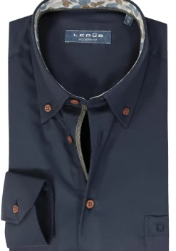 Ledub modern fit overhemd, donkerblauw