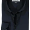 Ledub modern fit overhemd, donkerblauw stretch