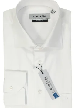 Ledub modern fit overhemd, wit twill