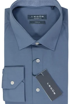 Ledub modern fit overhemd, lichtblauw tricot