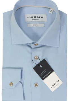 Ledub modern fit overhemd, popeline, lichtblauw