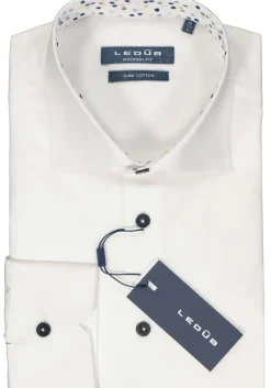 Ledub modern fit overhemd, popeline, wit