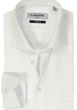 Ledub regular fit overhemd, wit twill