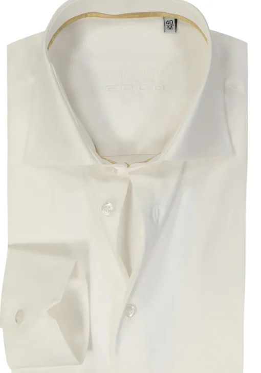 Ledub slim fit overhemd, beige twill