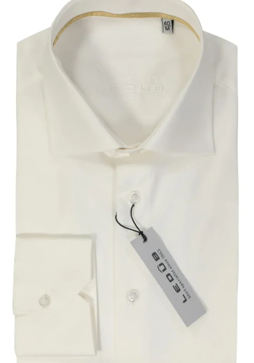 Ledub slim fit overhemd, beige twill