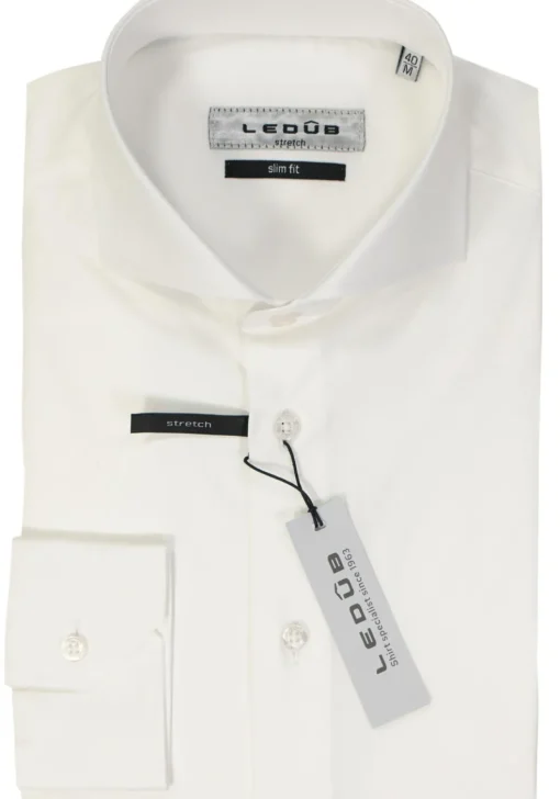 Ledub slim fit overhemd, wit
