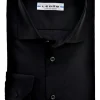 Ledub slim fit overhemd, zwart