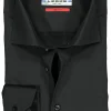 Ledub slim fit overhemd, zwart twill