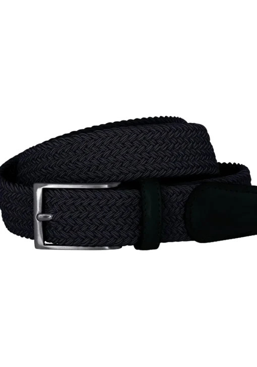 LINDENMANN elastische heren riem, marineblauw