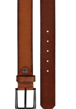 LINDENMANN leren heren riem, cognac