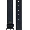 LINDENMANN leren heren riem, marine blauw