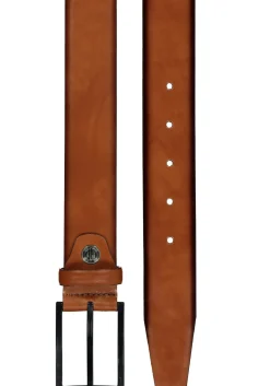LINDENMANN leren heren riem, cognac