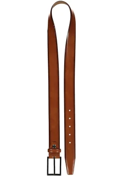 LINDENMANN leren heren riem, cognac