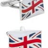 Manchetknopen zilver, Union Jack