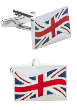 Manchetknopen zilver, Union Jack