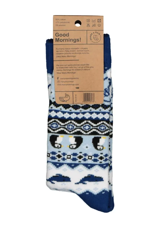 Many Mornings unisex huissokken Ice Pinguin