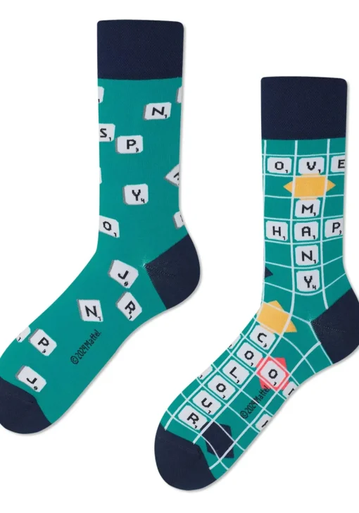 Many Mornings unisex sokken, Scrabble