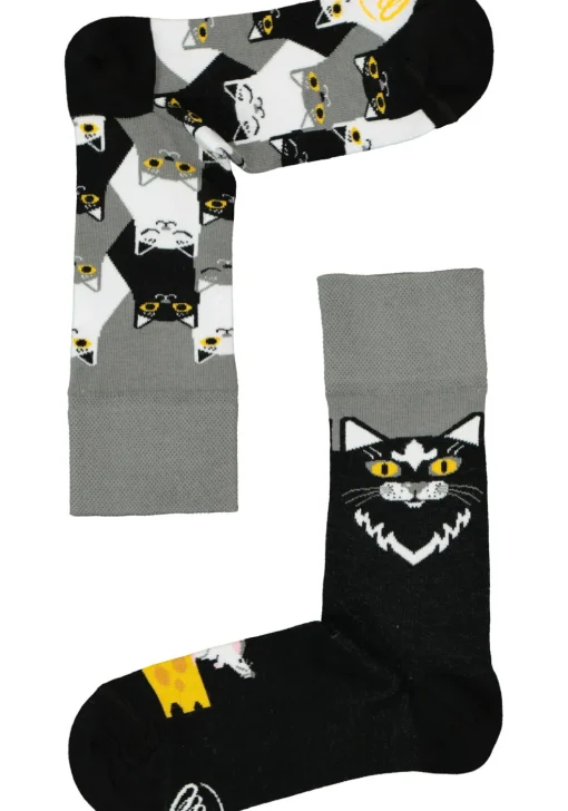 Many Mornings unisex sokken Black Cat
