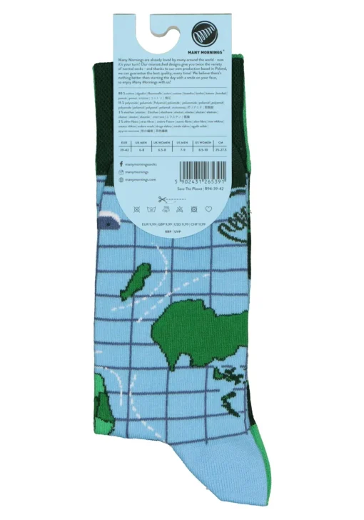 Many Mornings unisex sokken Save The Planet 2