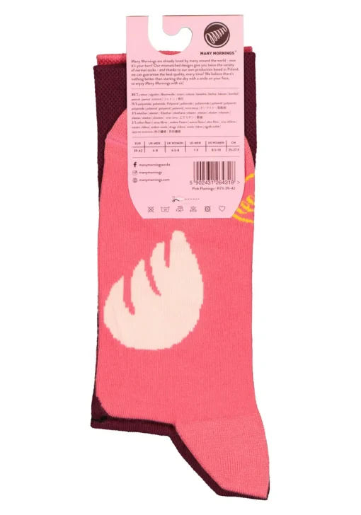 Many Mornings unisex sokken Pink Flamingo