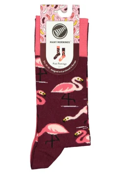 Many Mornings unisex sokken Pink Flamingo