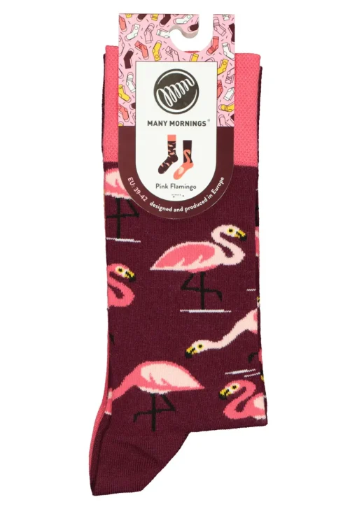 Many Mornings unisex sokken Pink Flamingo
