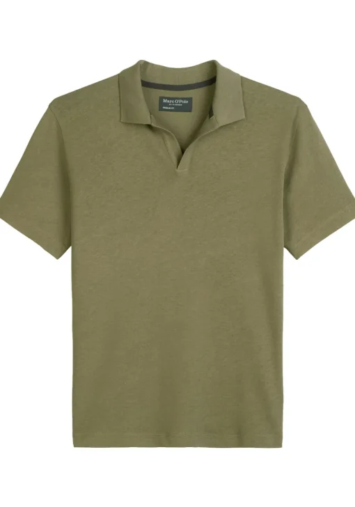 Marc O'Polo regular fit polo, heren poloshirt korte mouw, lichtbruin