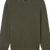 Marc O'Polo regular fit pullover, heren trui katoen met O-hals, bruin (middeldik)
