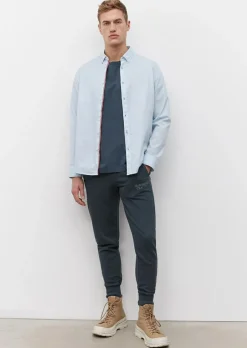 Marc O'Polo relaxed fit heren overhemd, structuur, lichtblauw
