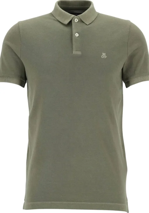 Marc O'Polo shaped fit polo, heren poloshirt, olijfgroen
