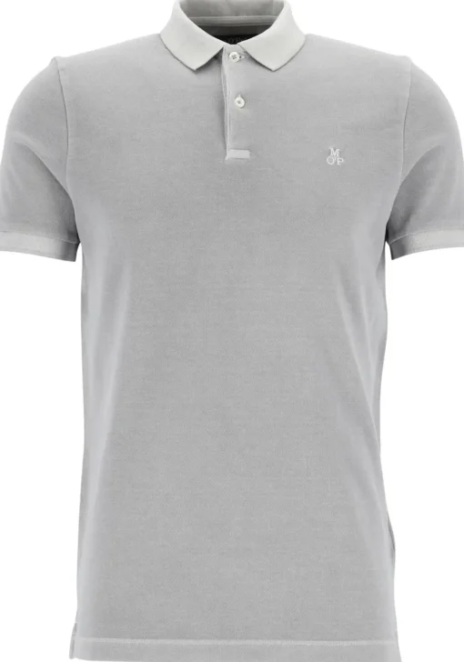 Marc O'Polo shaped fit polo, heren poloshirt, grijs