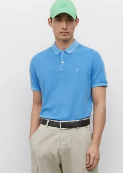 Marc O'Polo shaped fit polo, heren poloshirt, azuurblauw