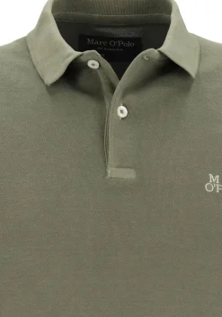 Marc O'Polo shaped fit polo, heren poloshirt, olijfgroen