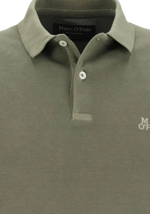 Marc O'Polo shaped fit polo, heren poloshirt, olijfgroen