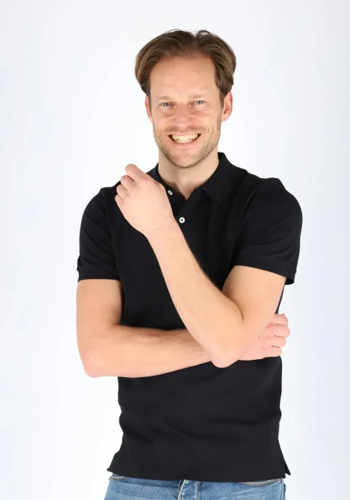 Marc O'Polo shaped fit polo, heren poloshirt, zwart