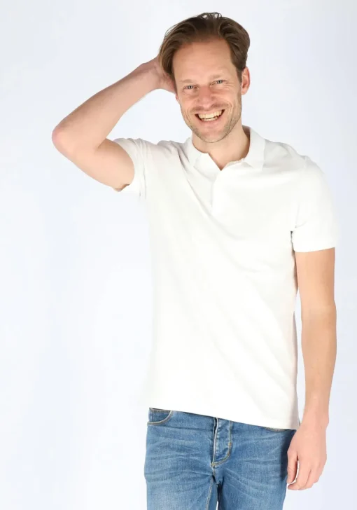 Marc O'Polo shaped fit polo, heren poloshirt, wit