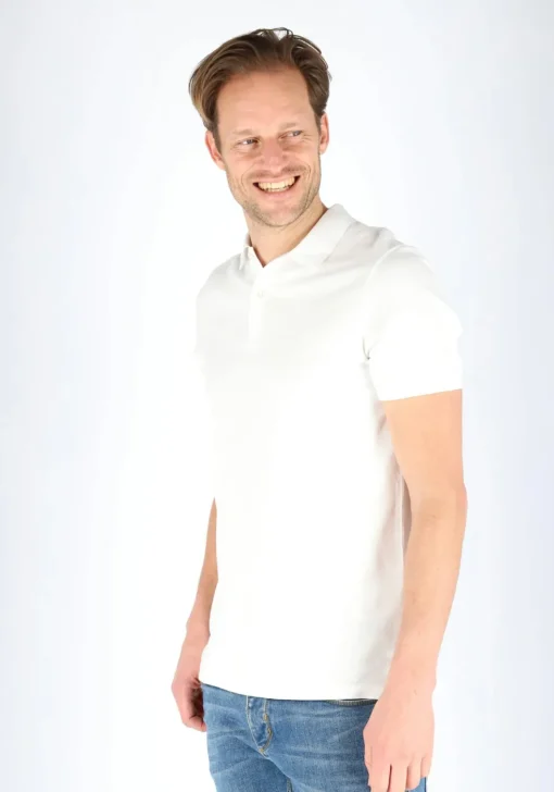 Marc O'Polo shaped fit polo, heren poloshirt, wit