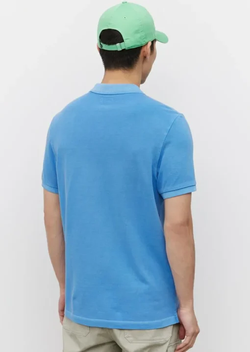 Marc O'Polo shaped fit polo, heren poloshirt, azuurblauw
