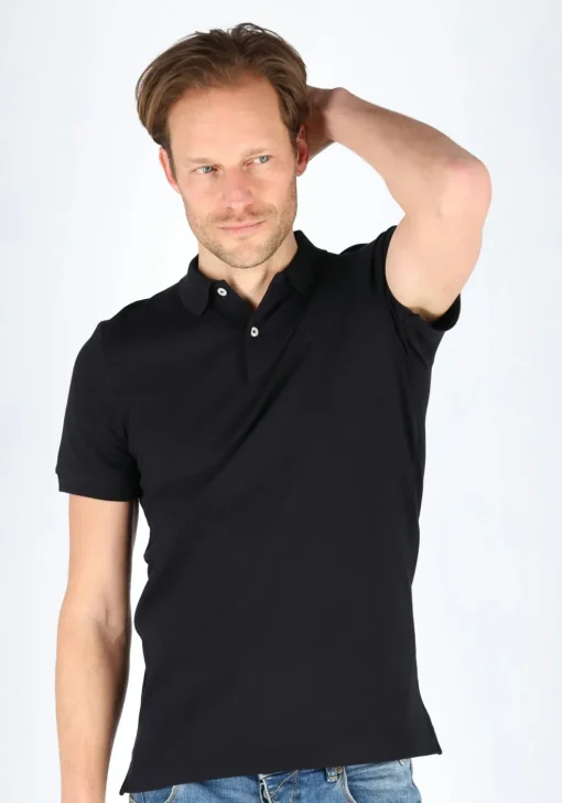 Marc O'Polo shaped fit polo, heren poloshirt, zwart
