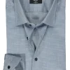 MARVELIS body fit overhemd, mouwlengte 7, structuur, donkerblauw mini dessin